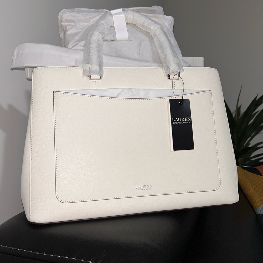 Crosshatch Leather Large Hanna Satchel
Lauren